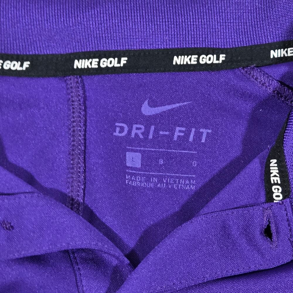 Nike Golf Dri Fit Polo Shirt Purple GoDaddy Mens Large Short‎ Sleeve - Picture 6 of 12